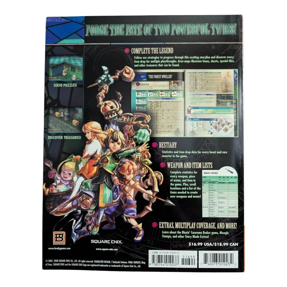 Final Fantasy Crystal Chronicles Ring of Fates Official Brady Strategy Guide DS
